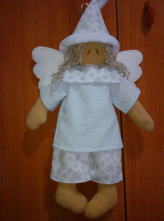 Angelito de la guarda gris celeste